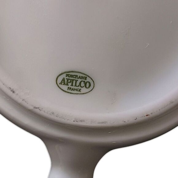 Apilco Escargot Dish Plate Tray France White Porcelain 6 Holes Farmhouse Cottage - Picture 5 of 15